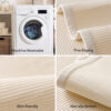 Modern Cream Vertical Stripes Fleece Couch Cover f