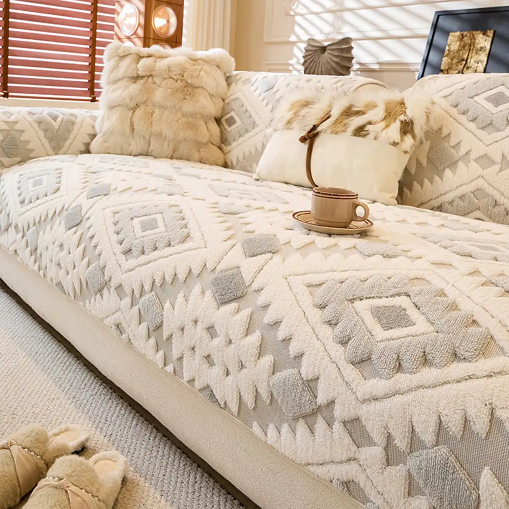 Modern Geometric Thick Plush Anti-Scratch Non-Slip