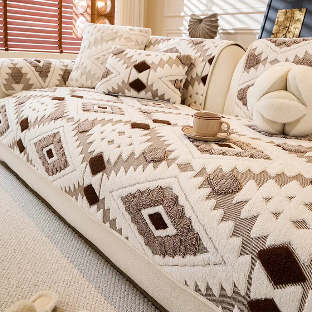 Modern Geometric Thick Plush Anti-Scratch Non-Slip