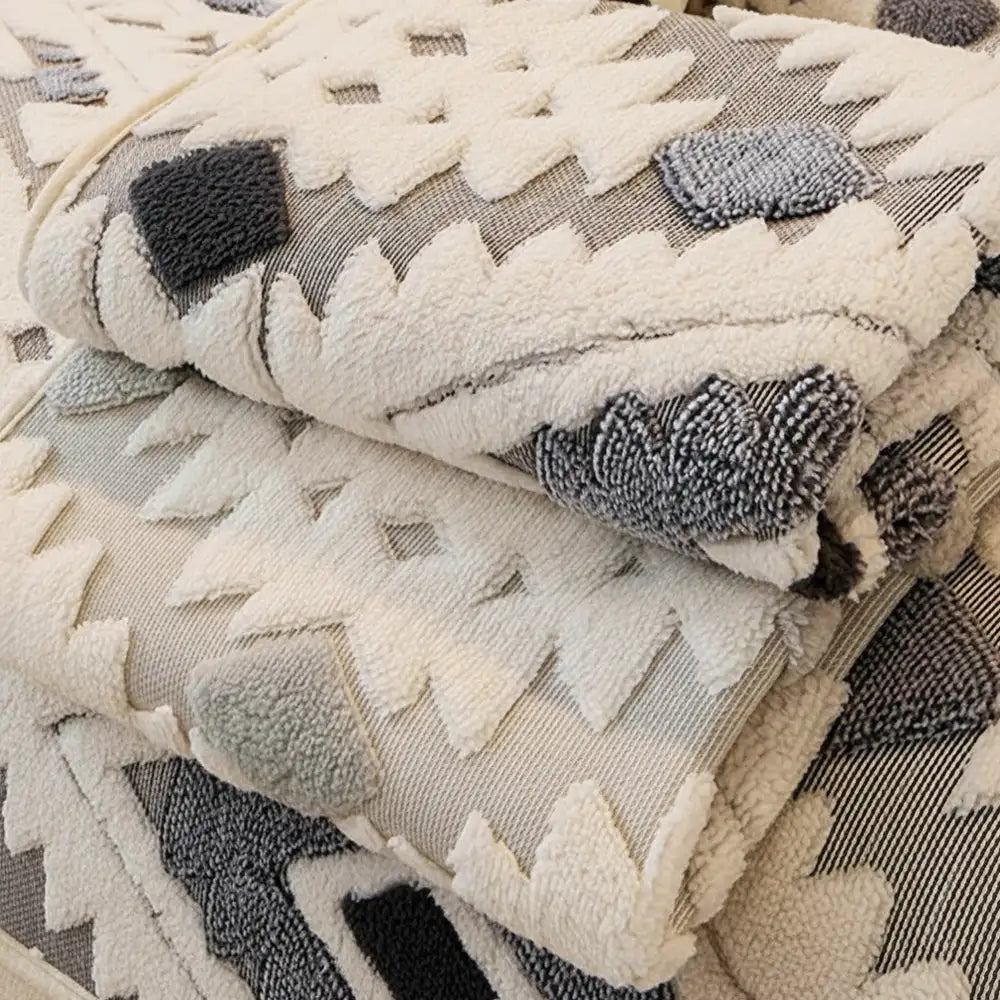 Modern Geometric Thick Plush Anti-Scratch Non-Slip