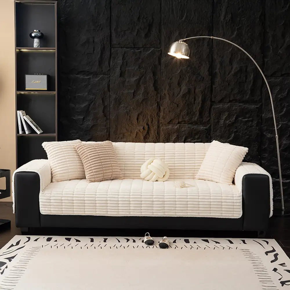One-Piece Cozy Flannel Sofa Protection Non-Slip Co