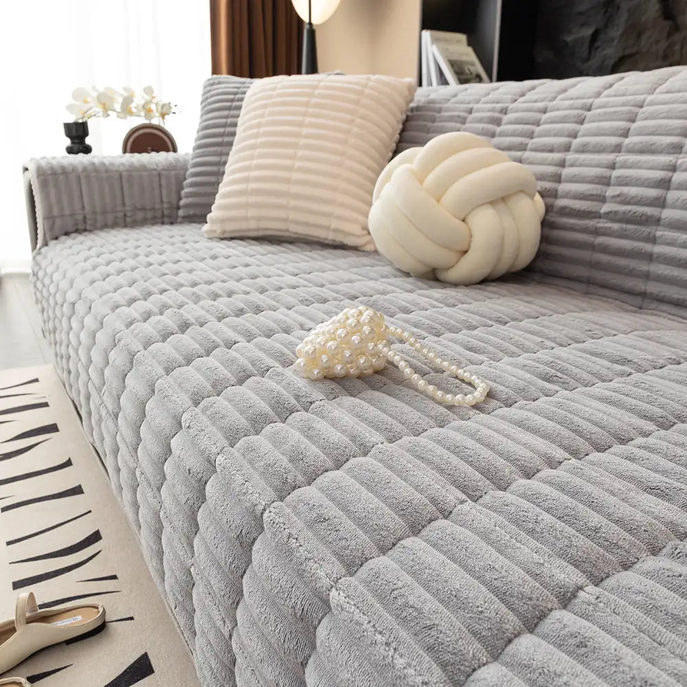 One-Piece Cozy Flannel Sofa Protection Non-Slip Co