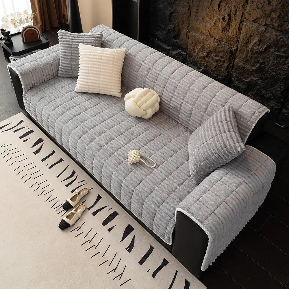 One-Piece Cozy Flannel Sofa Protection Non-Slip Co