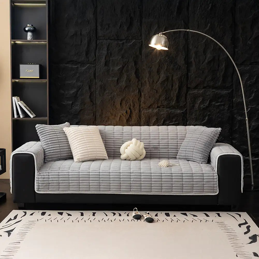One-Piece Cozy Flannel Sofa Protection Non-Slip Co