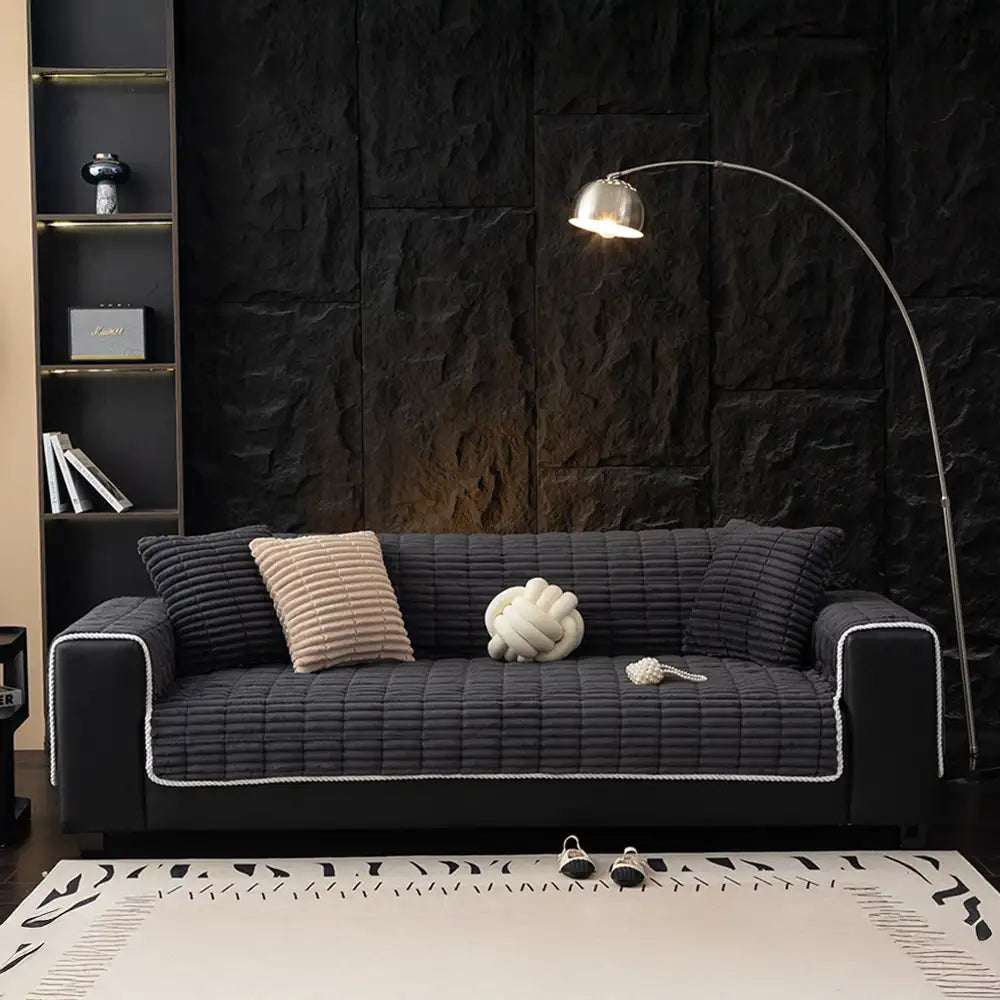 One-Piece Cozy Flannel Sofa Protection Non-Slip Co