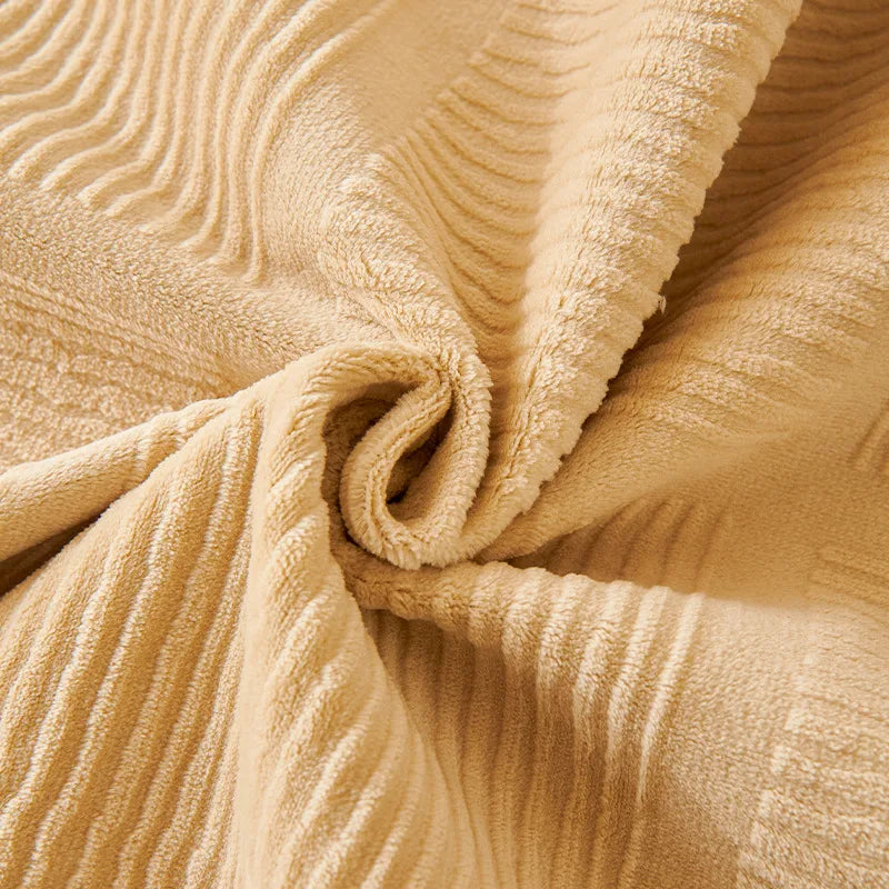 Plush Cream Geometric All Seasons Non-Slip Couch C