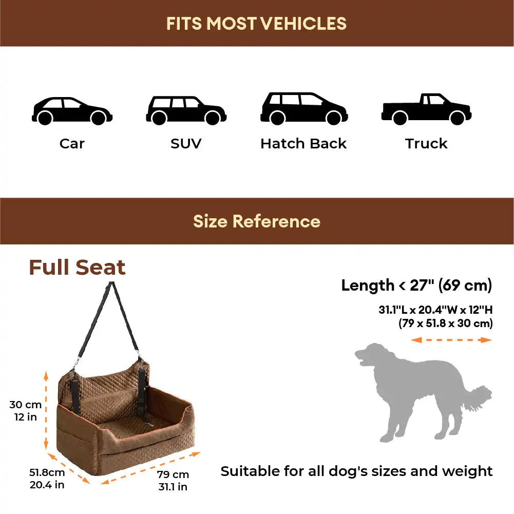 Portable Washable Travel Safety Large Dog Car Boos