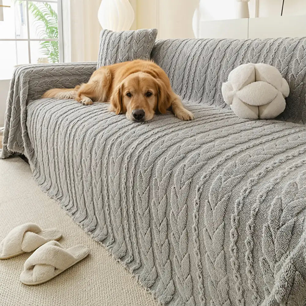 Simple Thickened Soft Fleece Fabric Sofa Protectio