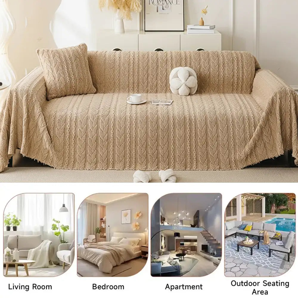 Simple Thickened Soft Fleece Fabric Sofa Protectio