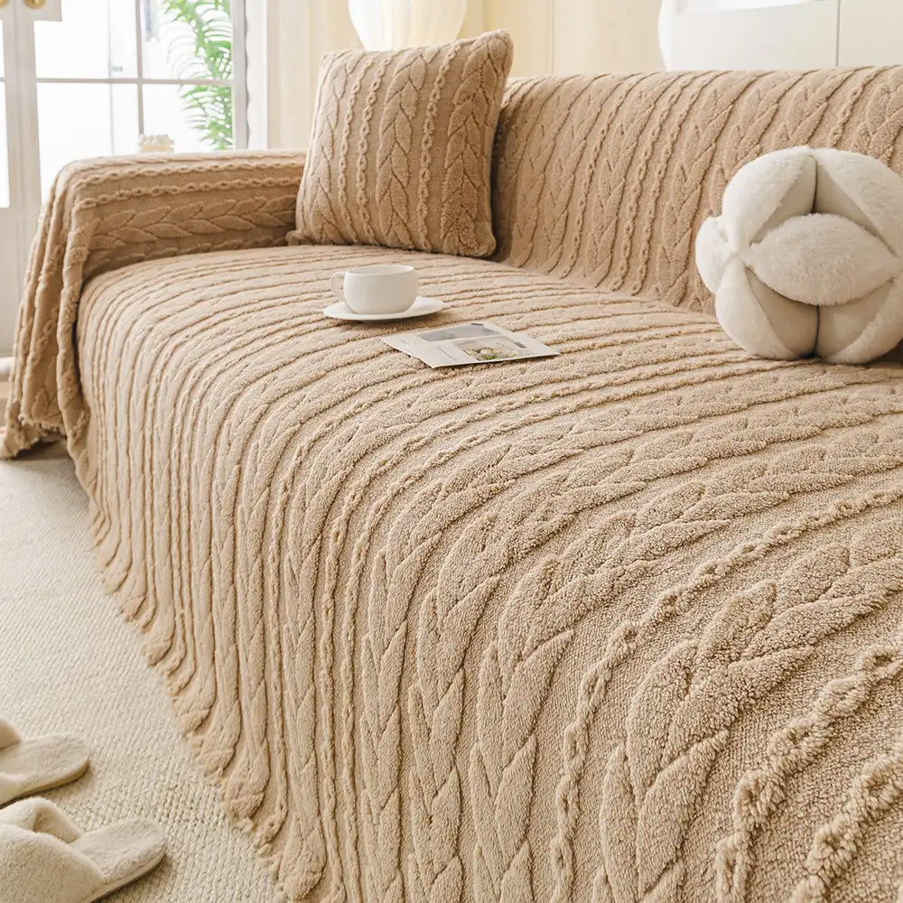 Simple Thickened Soft Fleece Fabric Sofa Protectio