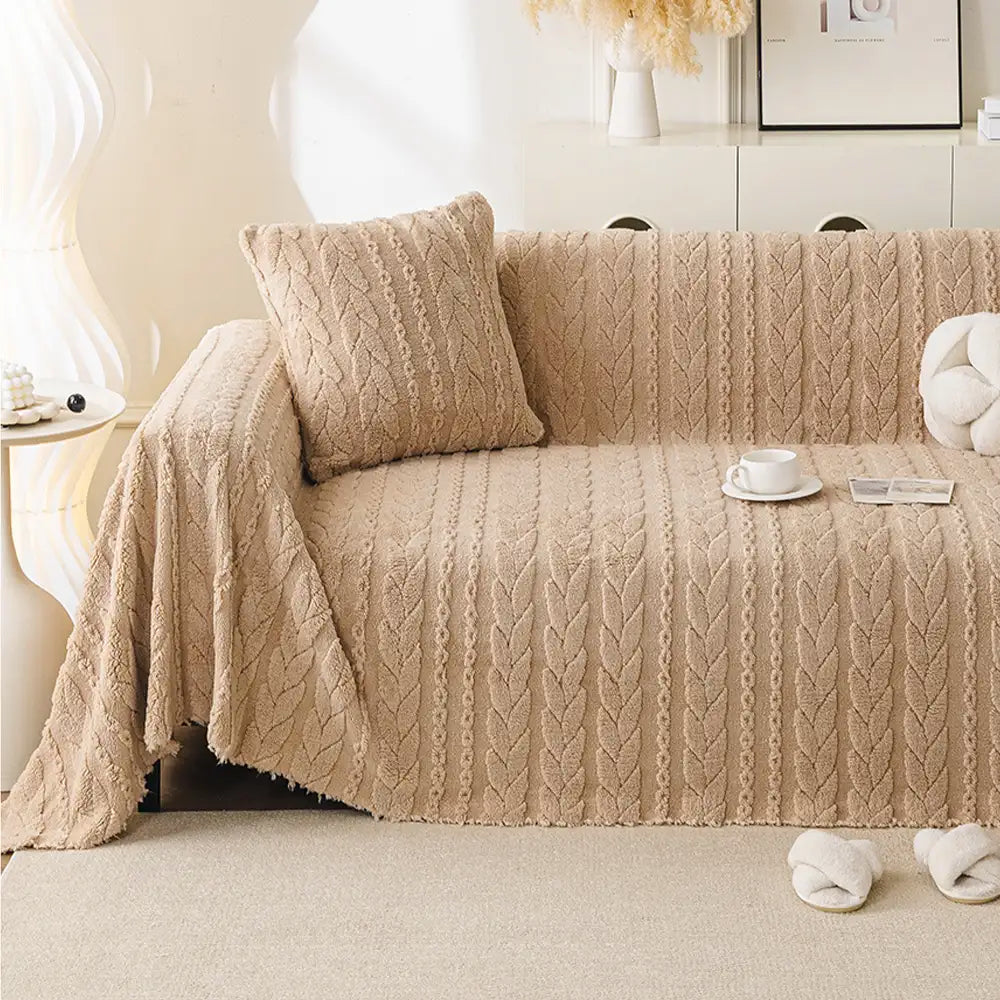 Simple Thickened Soft Fleece Fabric Sofa Protectio