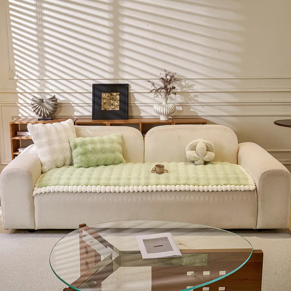 Soft Faux Rabbit Plush Thick Skin-Friendly Non-Sli