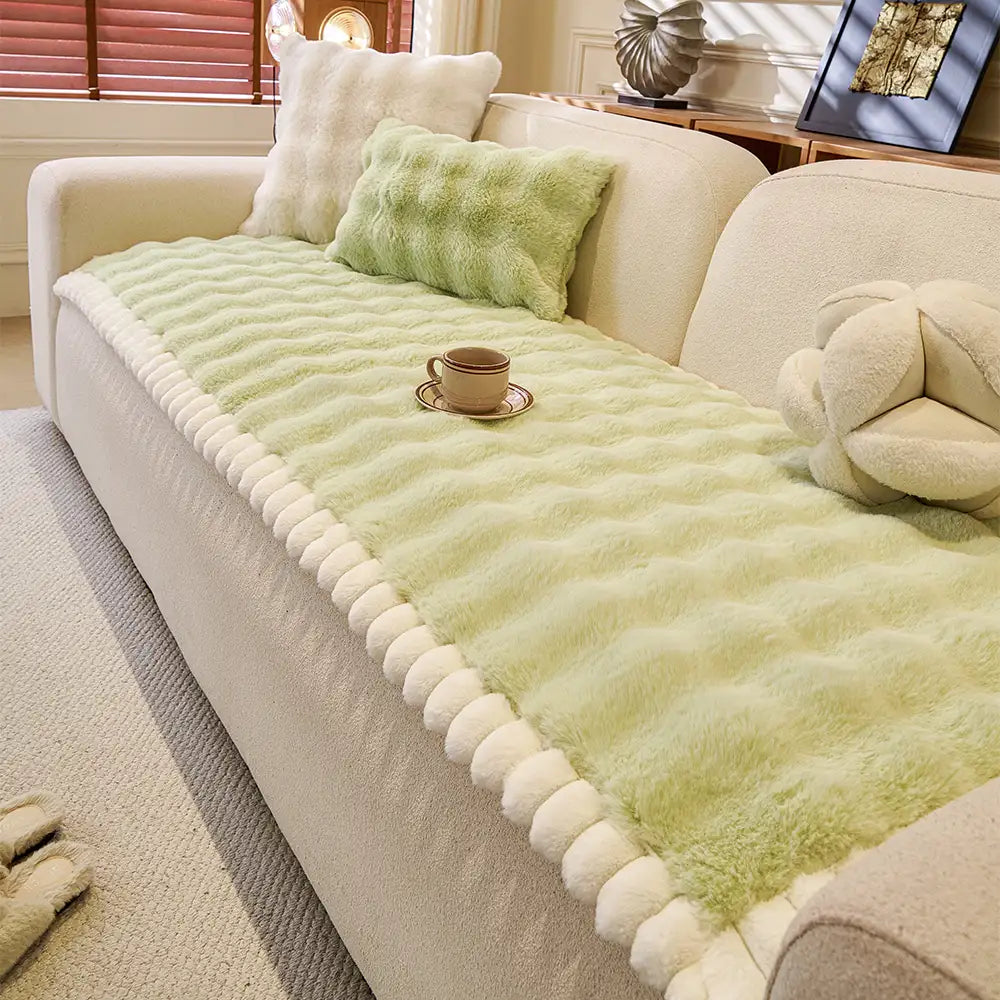 Soft Faux Rabbit Plush Thick Skin-Friendly Non-Sli