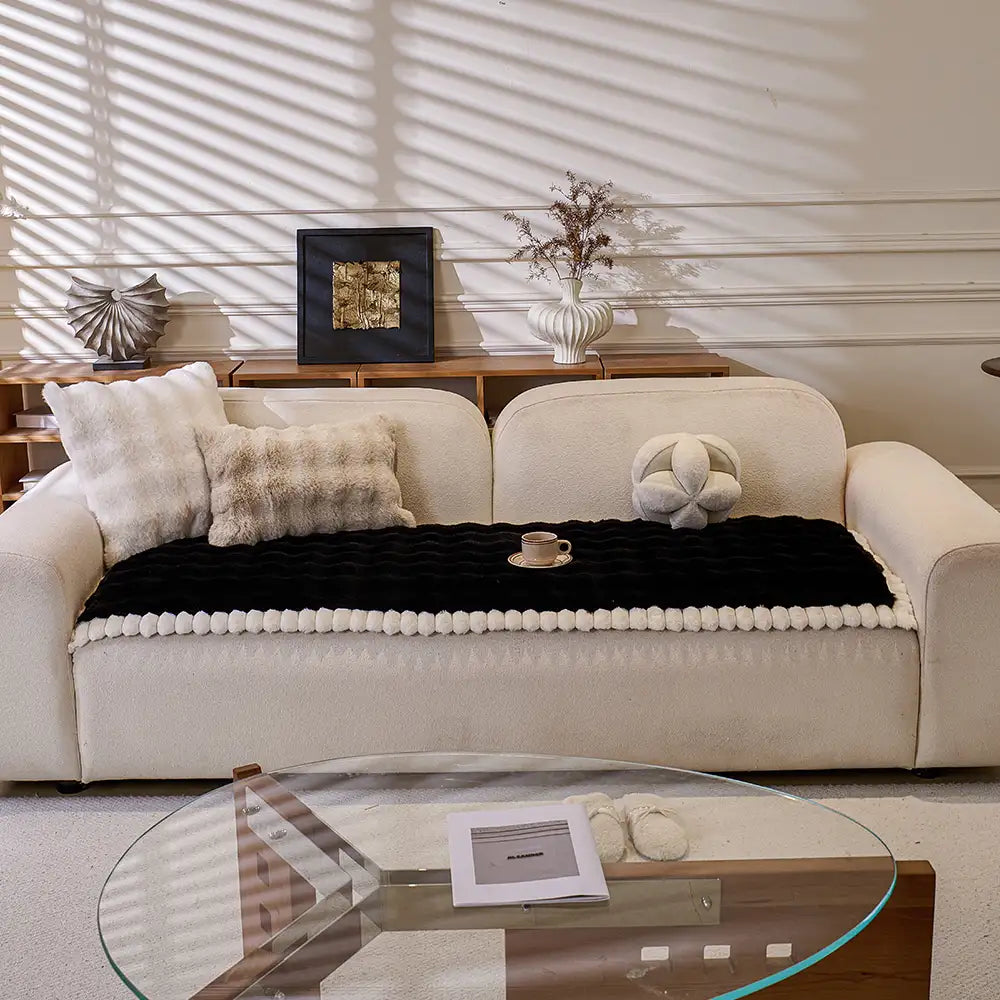 Soft Faux Rabbit Plush Thick Skin-Friendly Non-Sli