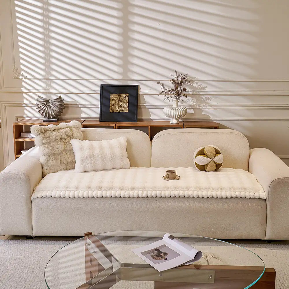 Soft Faux Rabbit Plush Thick Skin-Friendly Non-Sli
