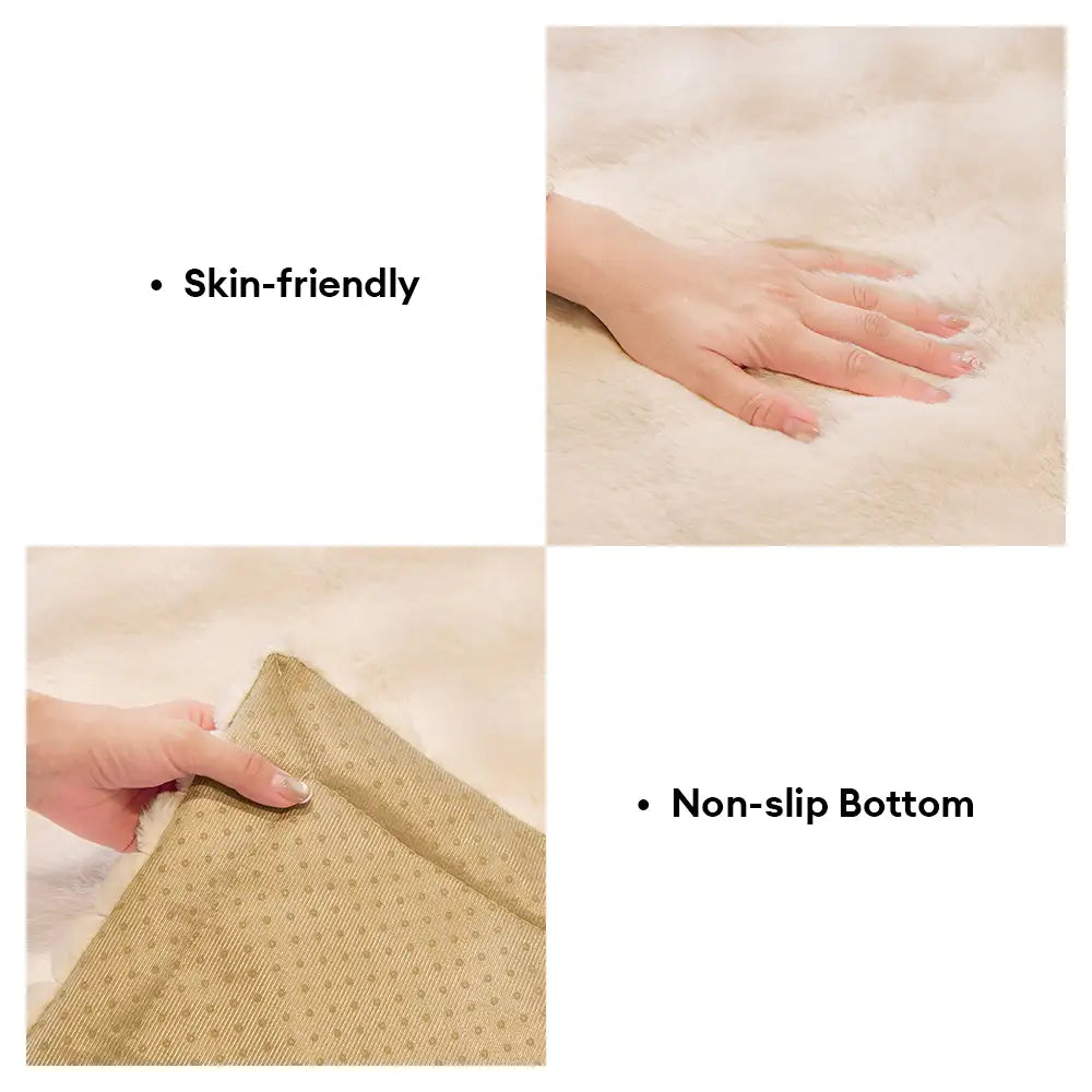 Soft Faux Rabbit Plush Thick Skin-Friendly Non-Sli
