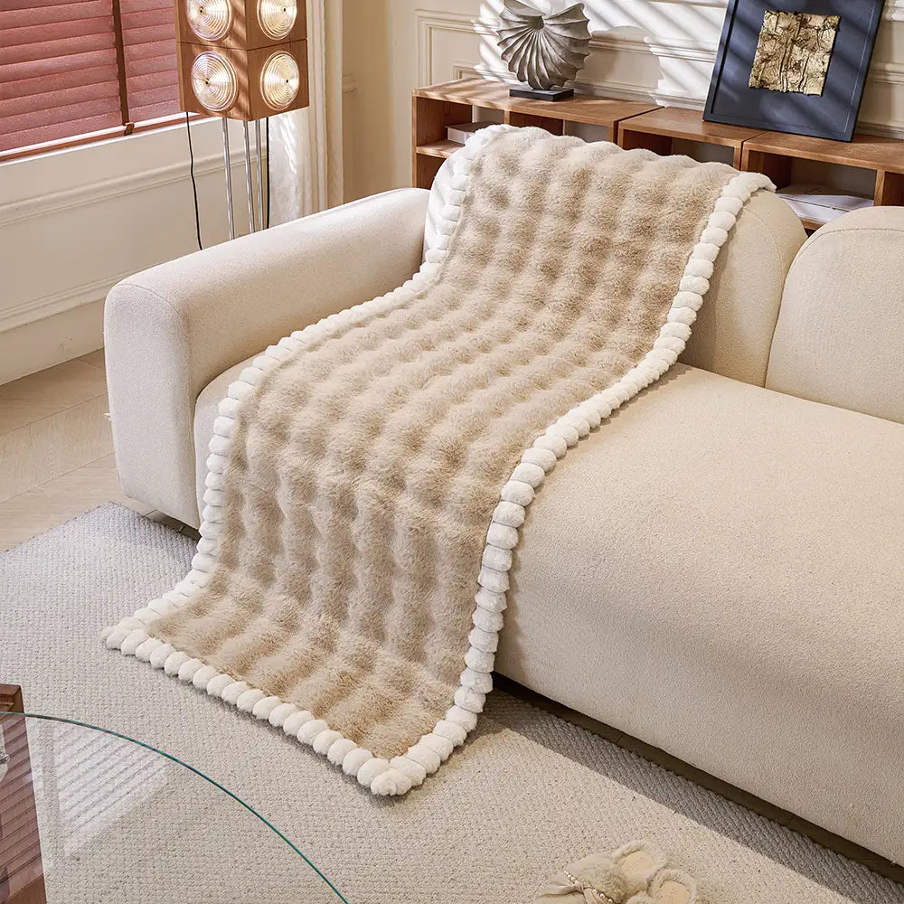Soft Faux Rabbit Plush Thick Skin-Friendly Non-Sli