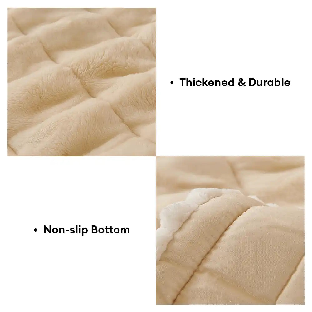 Solid-Color Fluffy Sofa Decor Thickened Couch Cove