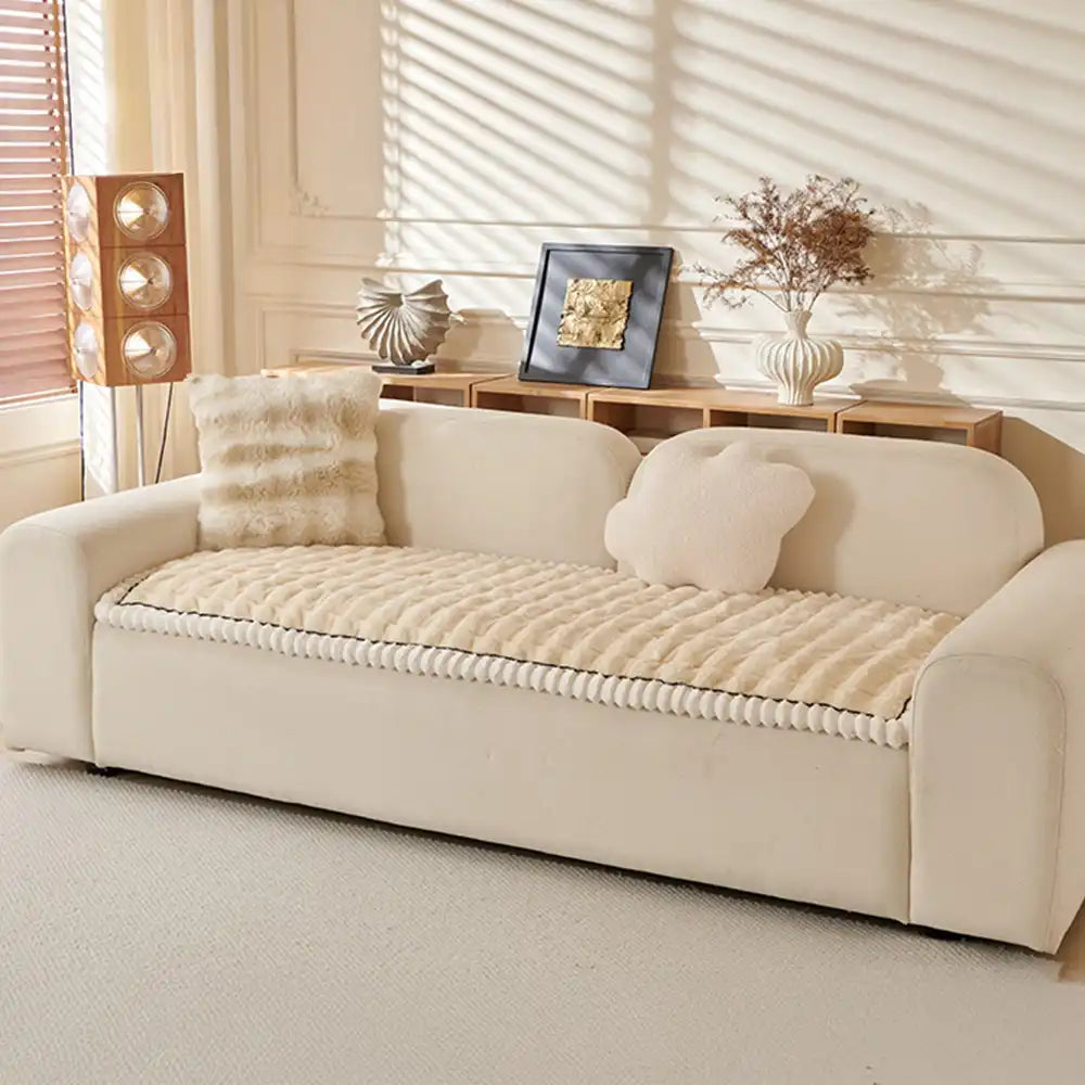 Solid-Color Fluffy Sofa Decor Thickened Couch Cove