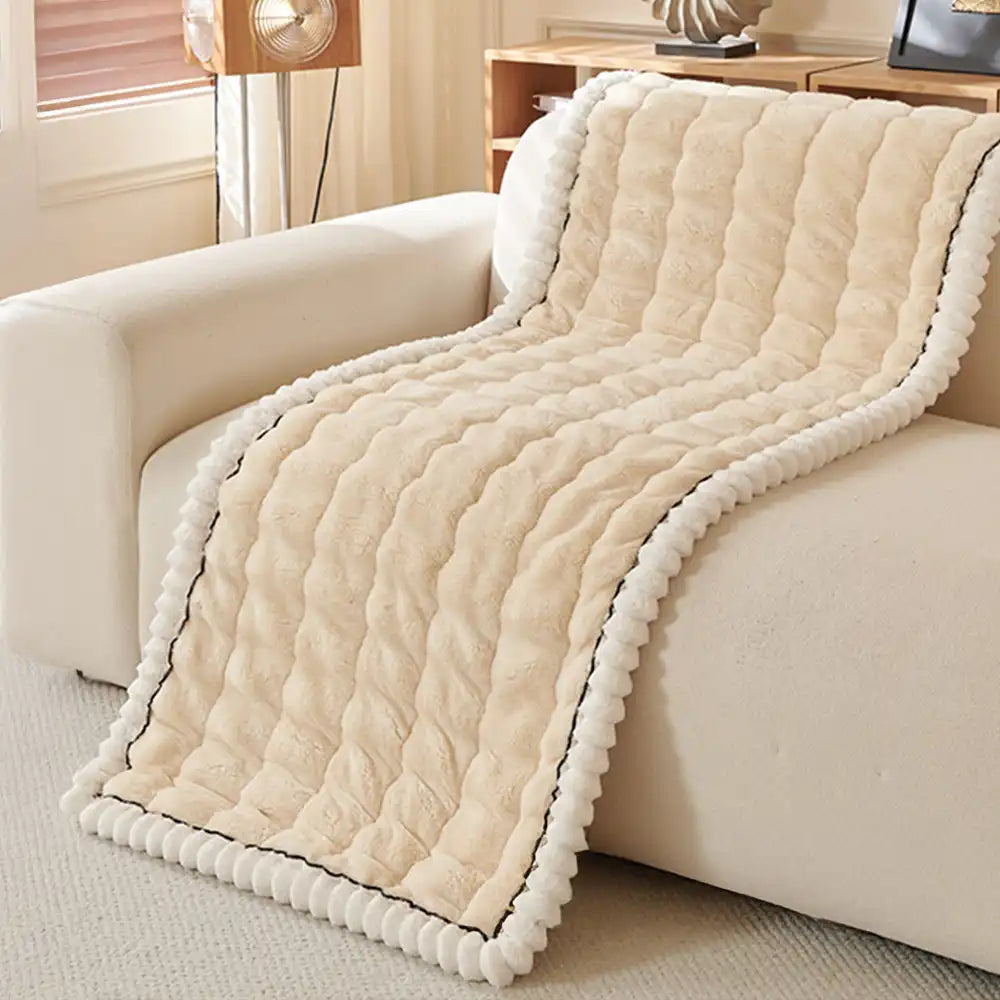 Solid-Color Fluffy Sofa Decor Thickened Couch Cove