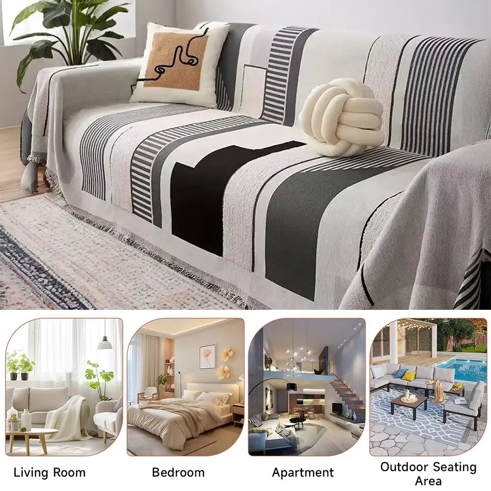 Stripe Art Scratch Resistant Chenille Multifunctio
