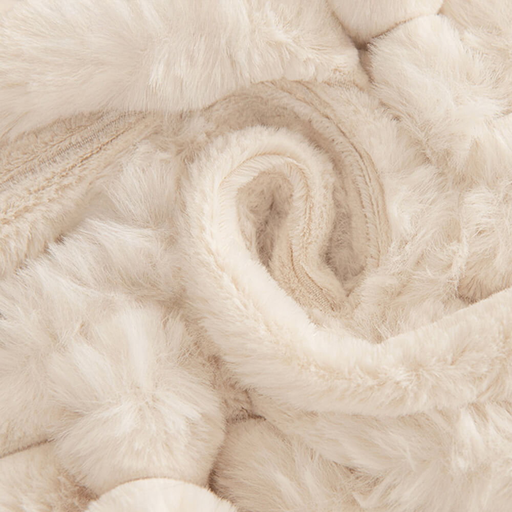 Striped Faux Rabbit Fur Multi Functional One Piece