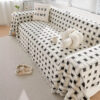Stylish Checkered Fringed Tassel Chenille Sofa Pro