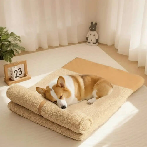 Teddy Fluffy Deep Sleep Large Space Pillow Dog Bed