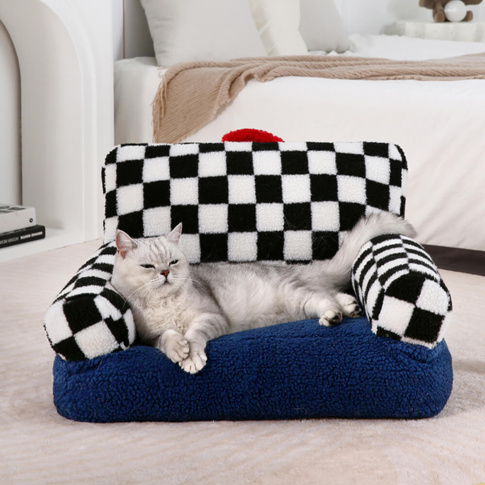 Vintage Checkered Washable Cozy Support Calming Do