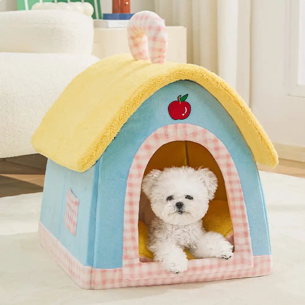 Vintage Plaid Cozy Plush Warm Foldable Cat Cave Do