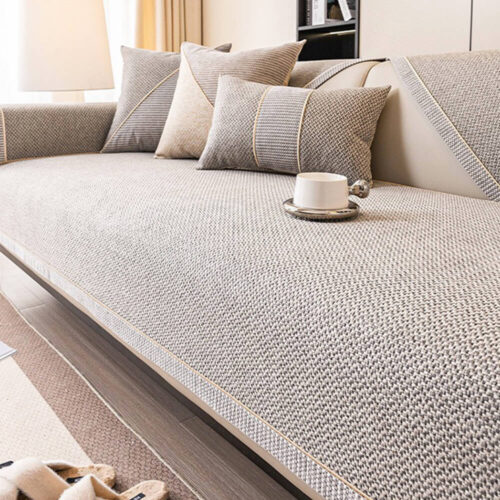 Breathable Woven Cotton Linen Non-Slip Couch Cover