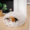 Calming Plush Semi-Enclosed Pet Nest Pita Bed For 