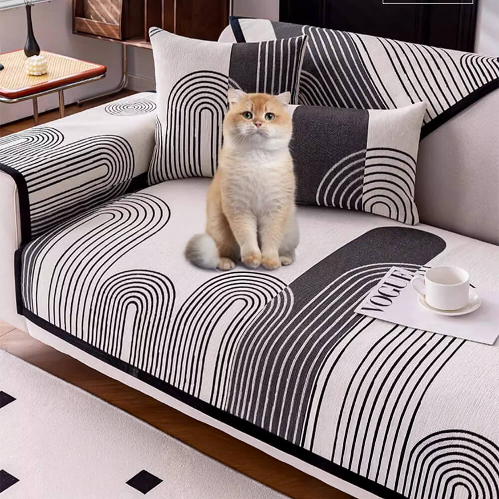 Chenille Arch Pattern Scratch-Resistant Couch Cove