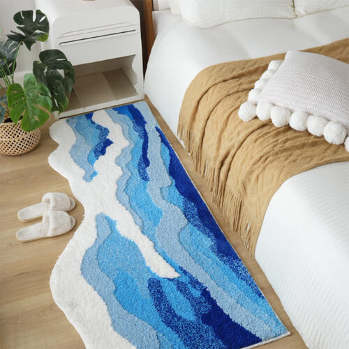 Hand-Tufted 3D Wave Pattern Carpet Luxury Textured