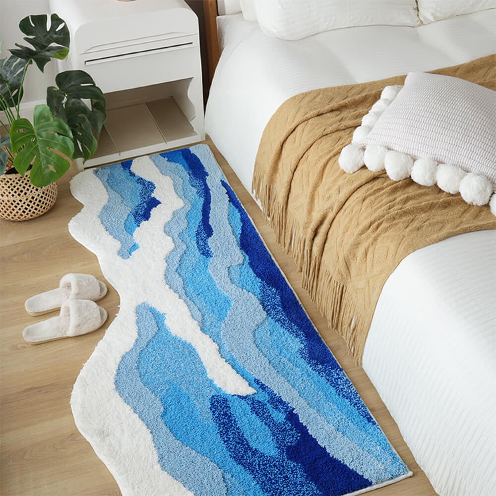 Hand-Tufted 3D Wave Pattern Carpet Luxury Textured