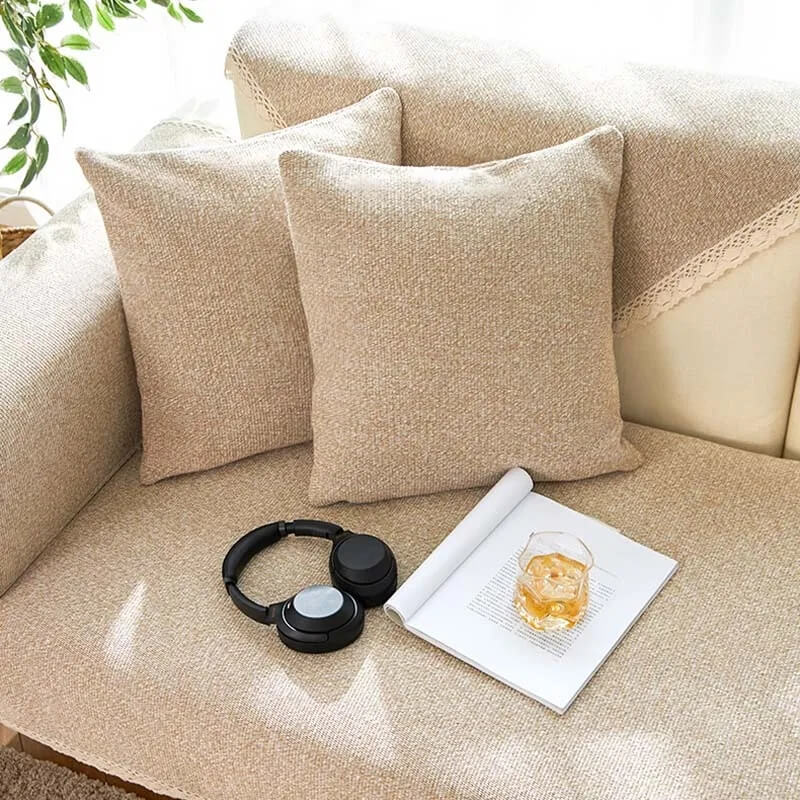 Hand-woven Cotton Linen Non-slip Couch Cover for A