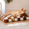 Handmade Plush Chessboard Orthopedic Support Dog B