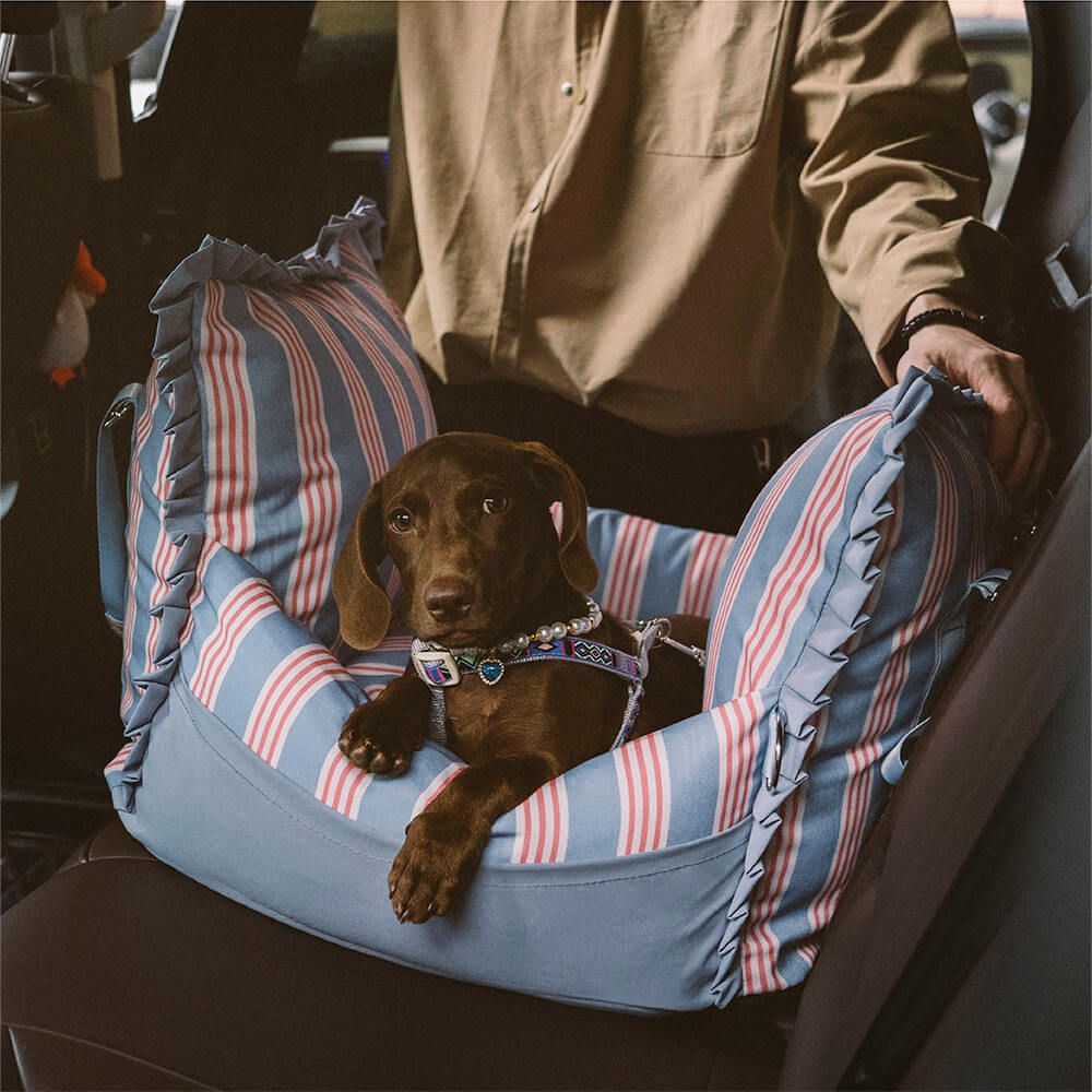 Lace Stripe Travel Safety Waterproof Dog Car Seat