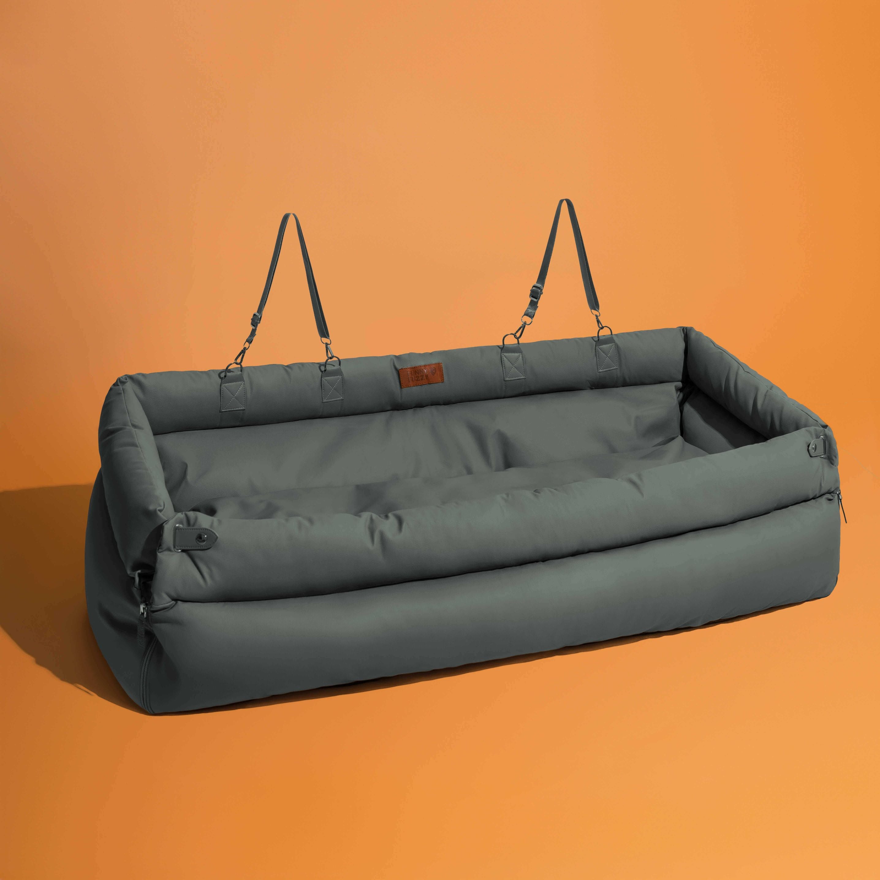 Large Deluxe Faux Leather Dog Car Seat Booster Bed