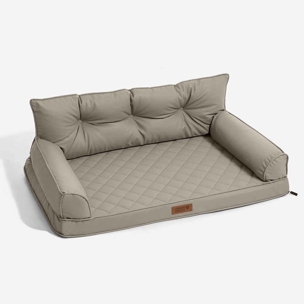 Luxe Faux Leather Foldable Orthopedic Large Dog Be