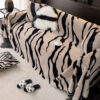 Luxurious Zebra-Print Fluffy Plush Sofa Protector