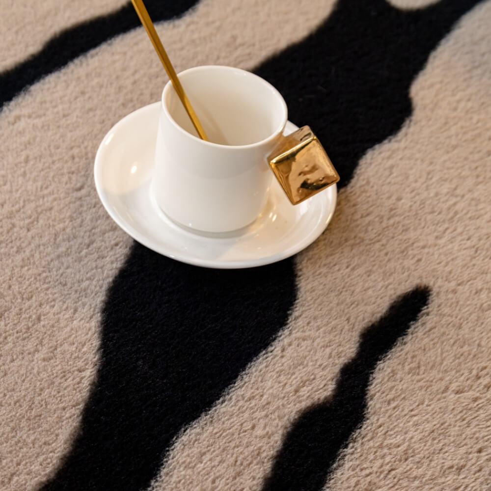 Luxurious Zebra-Print Fluffy Plush Sofa Protector