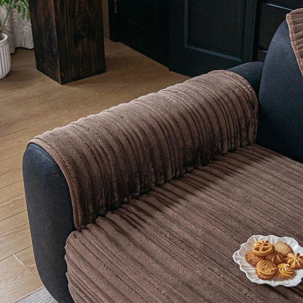 Modern Asymmetrical Stripes Soft Plush Non-Slip Co