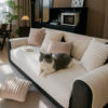 Modern Asymmetrical Stripes Soft Plush Non-Slip Co