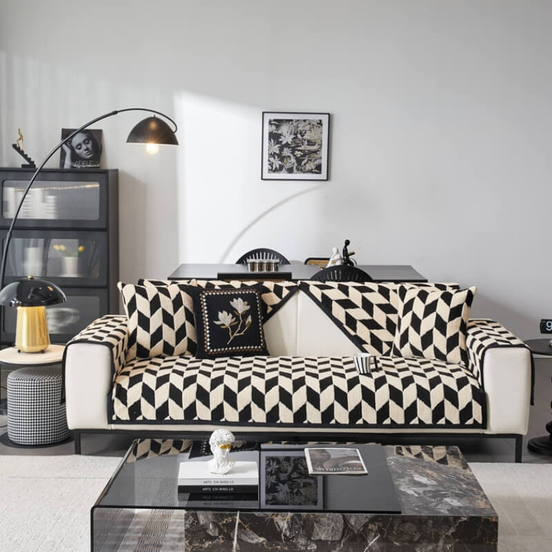 Modern Diamond Plush Sofa Decoration Non-Slip Couc