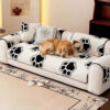 Paw Print Soft Polar Fleece Sofa Protector Non-sli