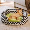 Plush Retreat Chevron Dog Bed-The Warm Hugger
