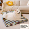 Stripe Waterproof Foldable Large Dog Sofa Bed - Su