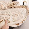 Thickened Jacquard Velvet Leaf Pattern Sofa Decora