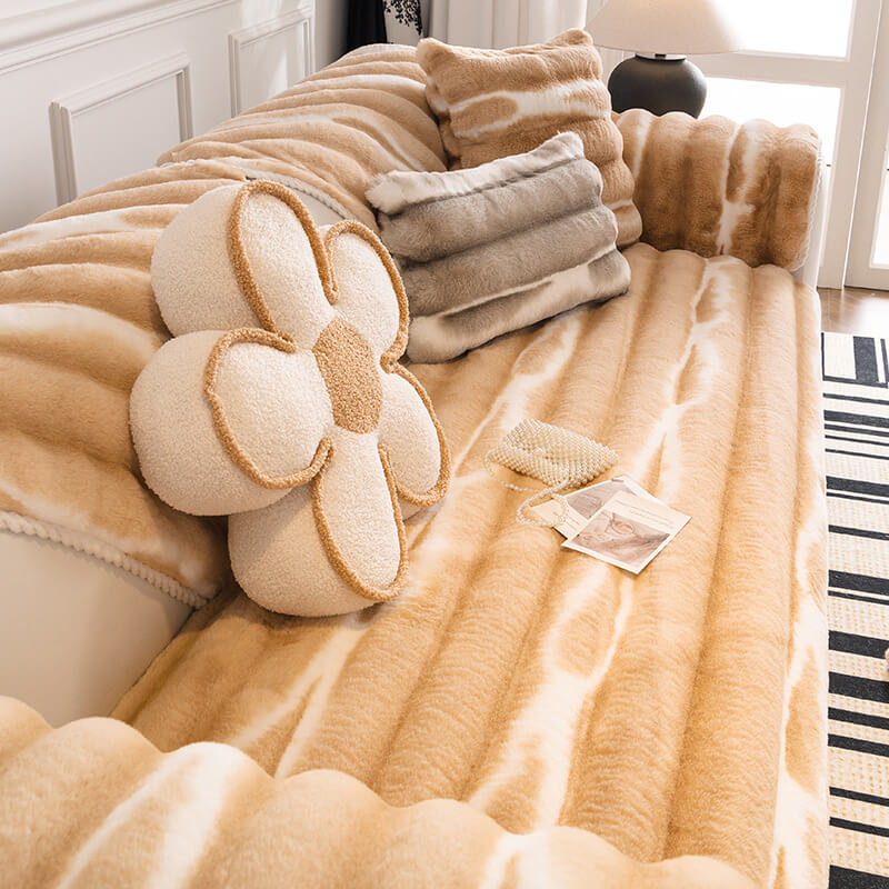 Trendy Beautiful Gradient Colour Stripe Plush Couc